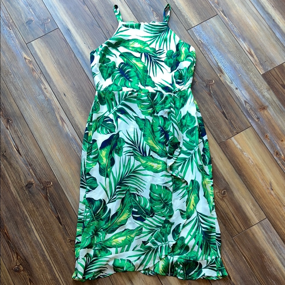 Roz & Ali Tropical Print Dress Medium